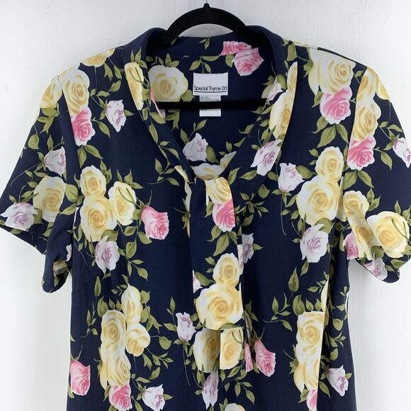 Vtg Special Thyme Ltd Womens 22W Midi Dress Cottagecore Modest Floral Gauzy 90’s - Picture 4 of 8